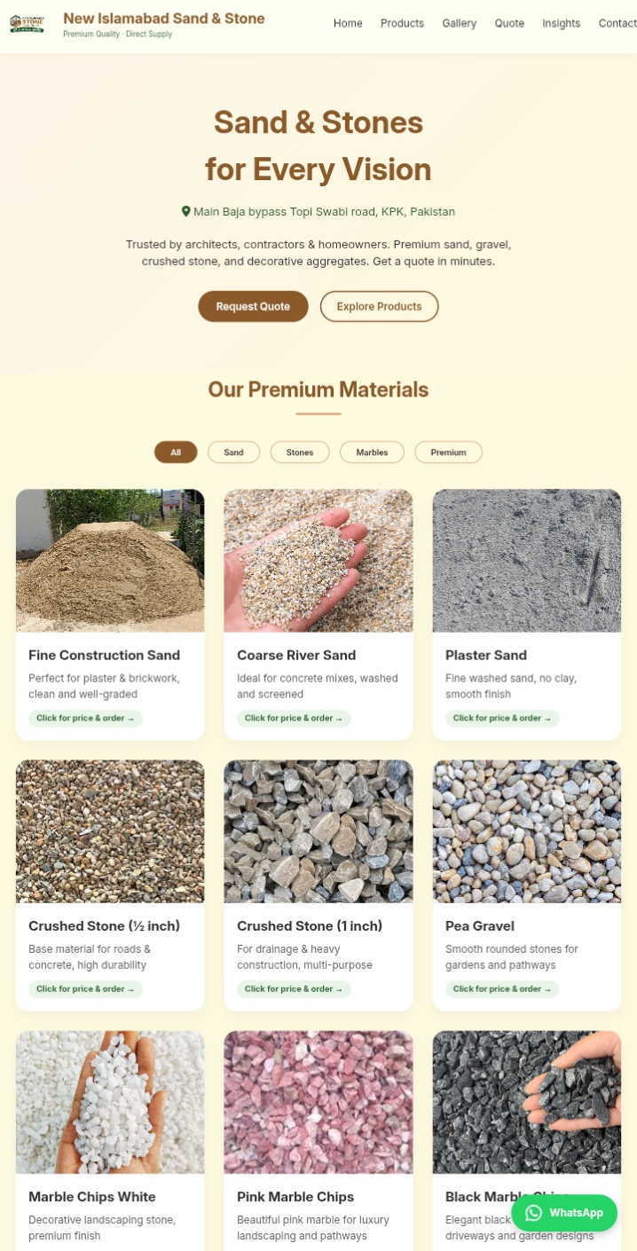 New Islamabad Sand Stones website